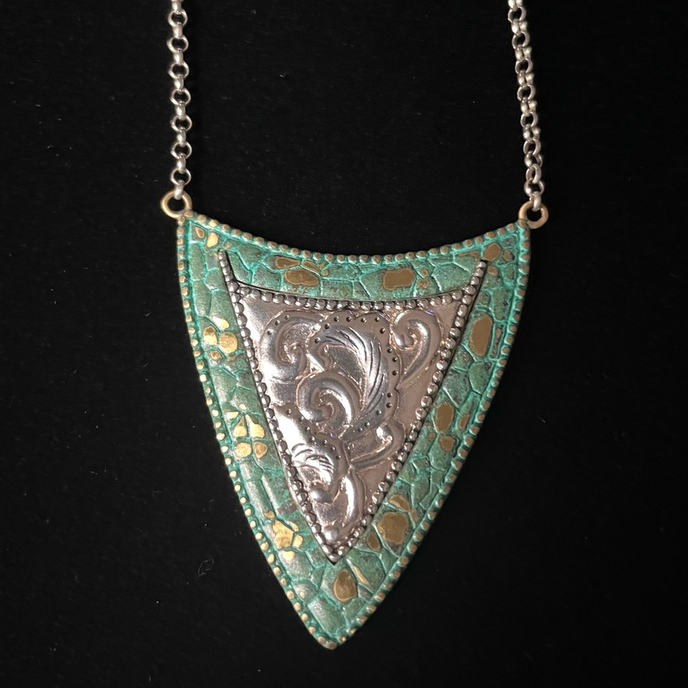 Silpada Patina Shield Necklace